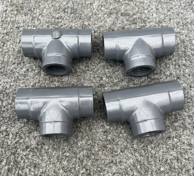 Lot Of 4 - Georg Fischer  802-005 1/2   PVC Sch 80  Pipe Tee  Female x Slip New