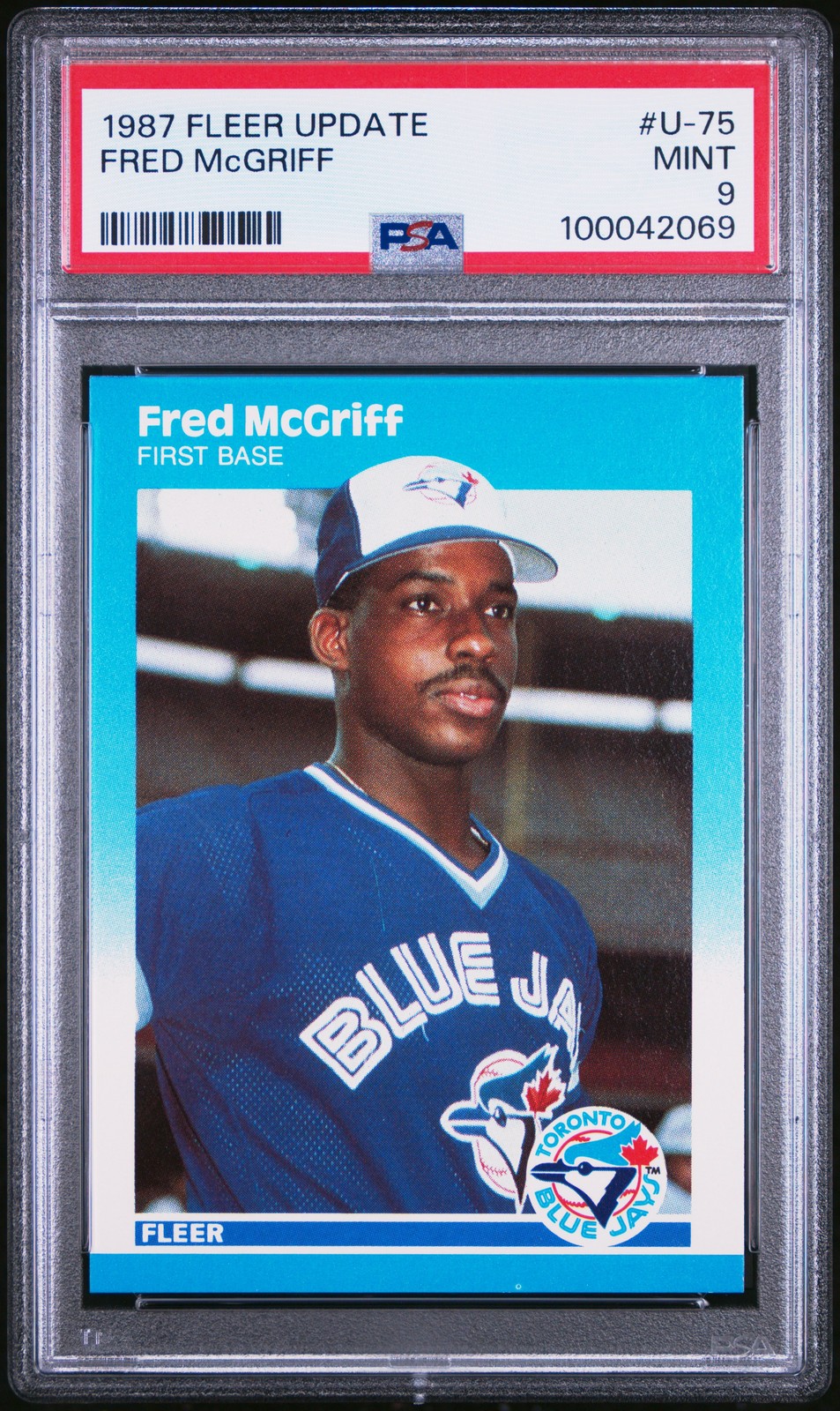 1987 FLEER UPDATE #U-75 FRED MCGRIFF PSA 9