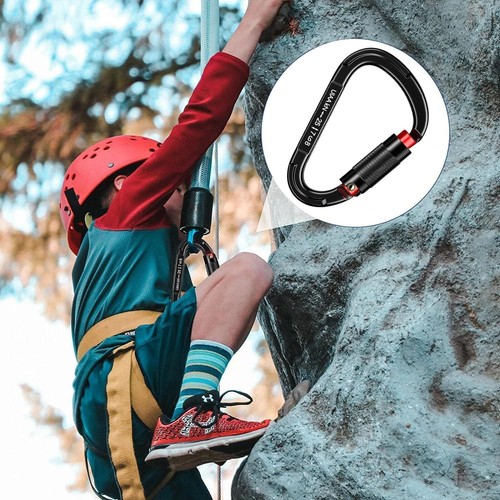 Auto Locking Carabiner Heavy Duty 25kN UIAA Certified Black - 第 3/7 張圖片