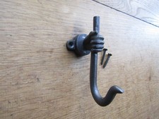 Rustic iron vintage coat hook retro HAND GRASP SHEPHERDS Staff hanger pegs