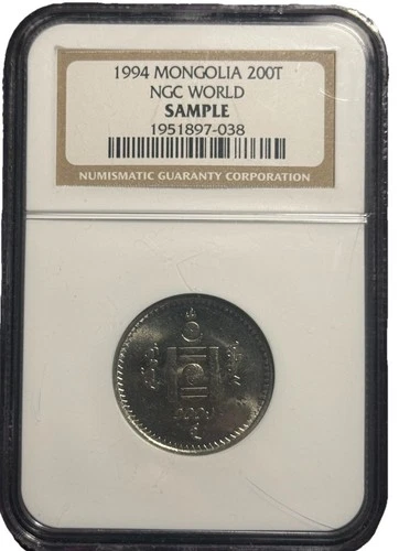 Rare NGC World Sample Slab 1994 Mongolia 200T 1 Of Only 39