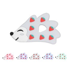 Baby Teether Oral Protection Strawberry Hedgehog Shape Fine Protection Silicone