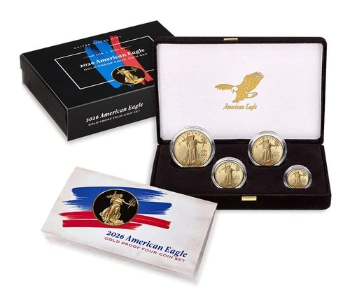 1776-2026-W Dual Date 250th Anniversary Privy 4 Coin Proof Gold Eagle Set W/OGP