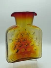 Blenko Glass Hojo 384 Water Bottle In Tangerine, Double Spout Pitcher