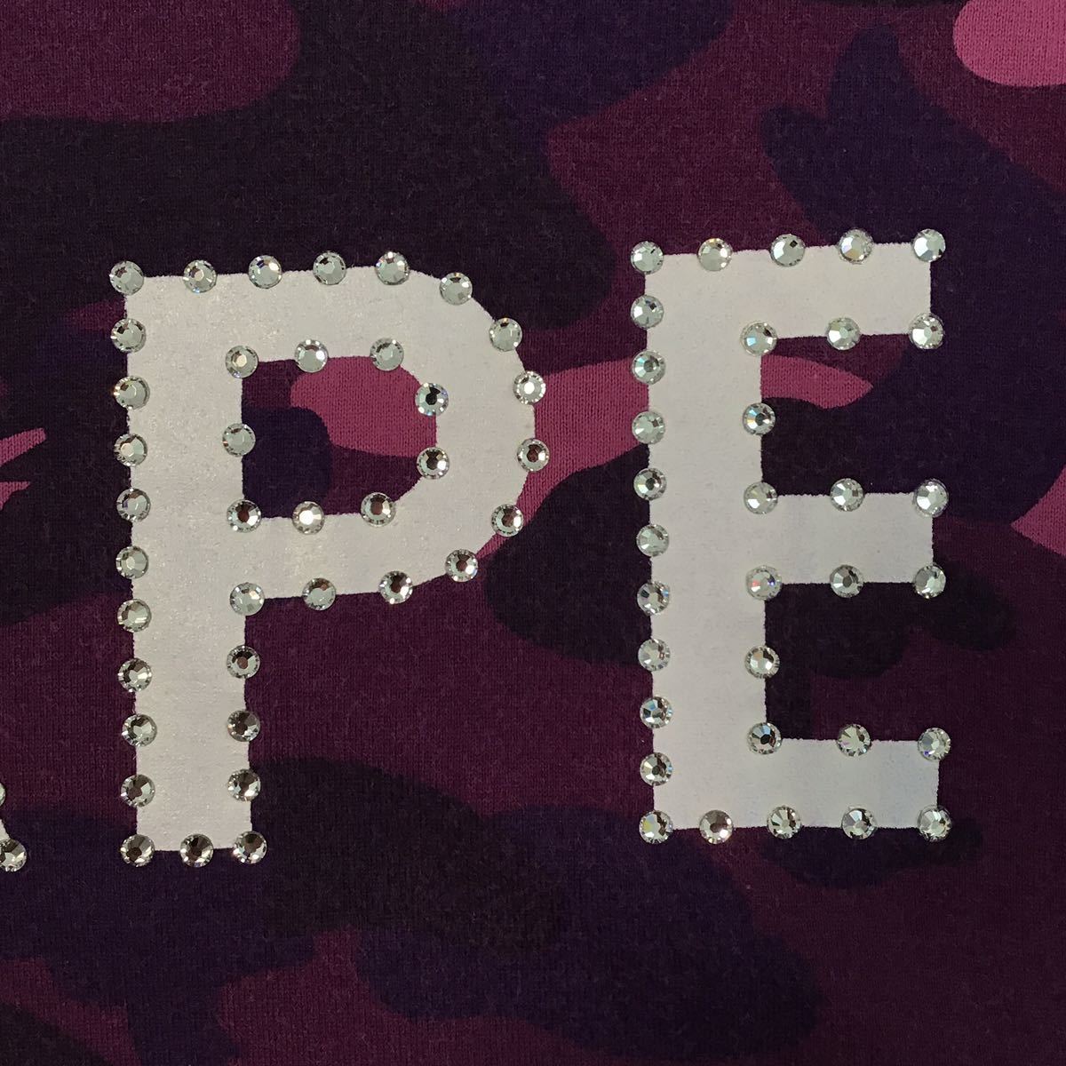 BAPE Swarovski BAPE logo purple camo long sleeve T-shirt A BAPE Swarovski BAPE logo purple camo long sleeve T-shirt A