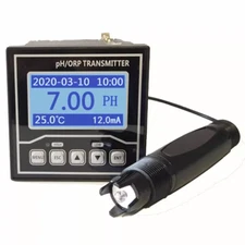 PH/ORP Transmitter Meter Water Analyzer Tester Alarm LCD 4-20mA Optional RS485