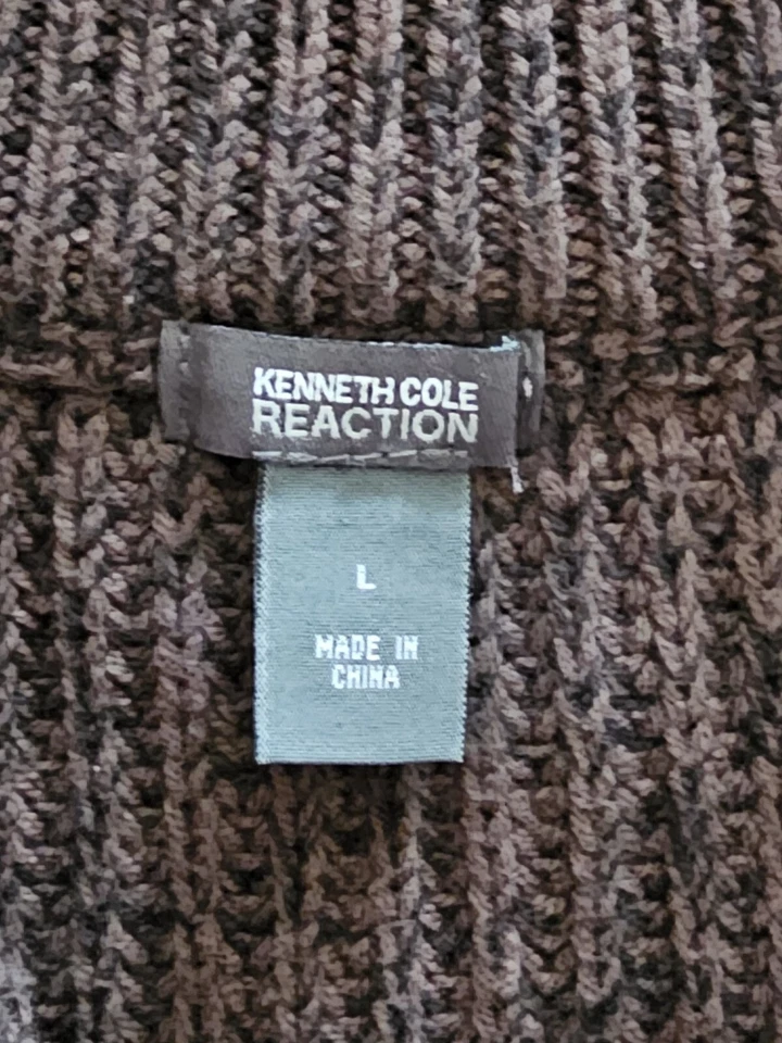 Suéter tejido marrón abotonado Kenneth Cole Reaction damas talla grande Foto 3 de 4