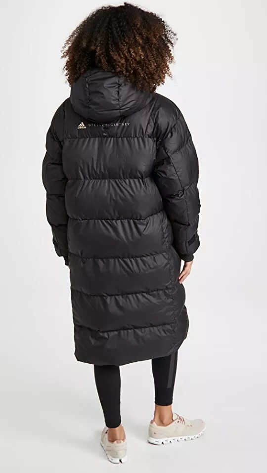 Adidas by Stella McCartney Long Puffer Recycled Jacket Black Sz Large NWT