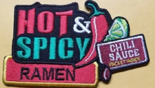 Hot & Spicy Ramen Embroidered Patch approx 2.25X3.75"