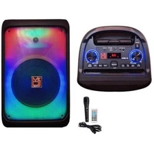 MR DJ CUBE12 12" Rechargeable Portable Karaoke Speaker with Party Flame Lights