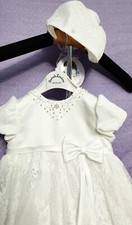 Sarah Louise Baby Hat, shoes, Dress 3M NWT Christening Dress NEW Gown