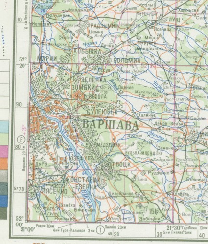 Russian Soviet Military Topographic Map - WARSZAWA (Poland), 1:500 000, ADG - Picture 2 of 5