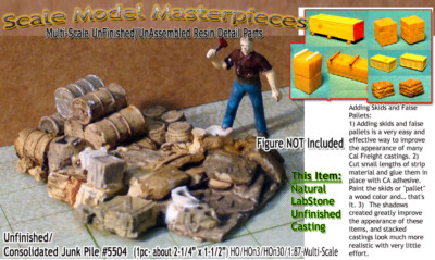 Junk Pile-Metal Cans Boxs Barrels Pipes-Scale Model Masterpieces/Yorke HO *NEW*
