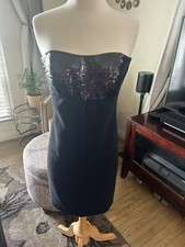 Ann Taylor strapless little black dress w/ sequins size 4 party dress