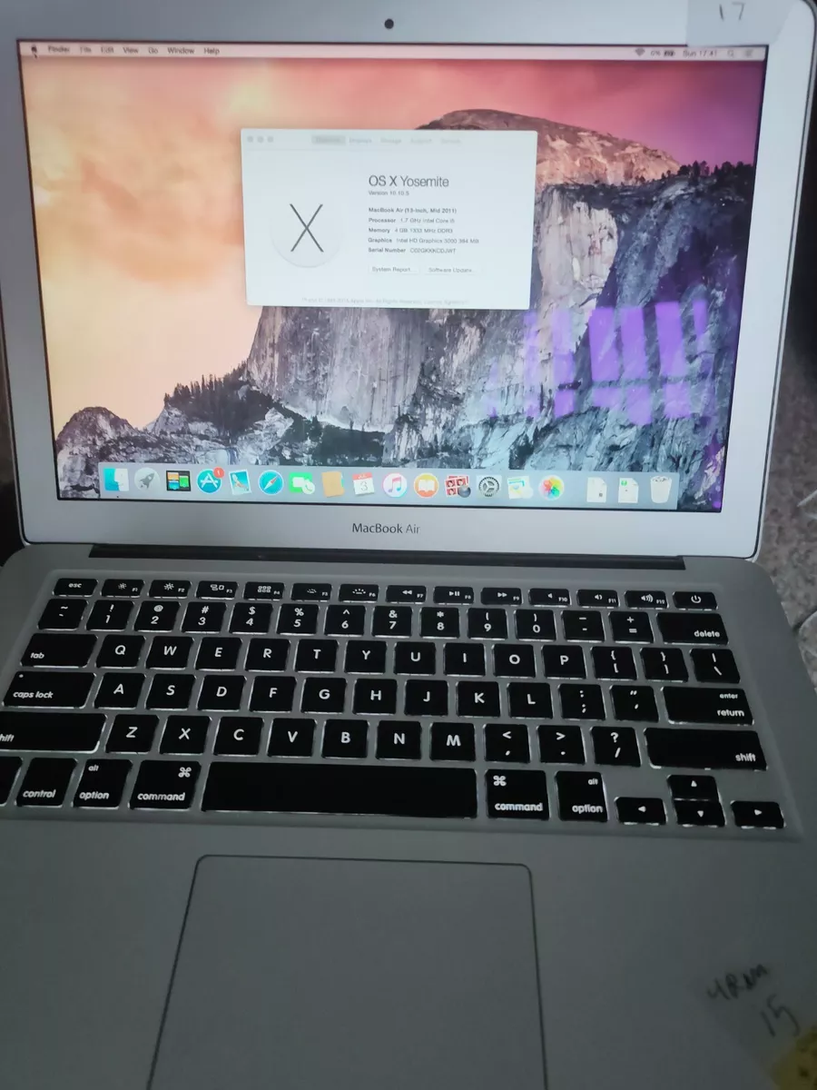 Apple Macbook Air 13” Mid 2011 Core I7 1.7Ghz 4Gb No Ssd Laptop Bad Battery  | Ebay