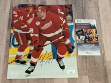 JSA Kirk Maltby Signed 8x10 Photo File COA VK SM Patch Detroit Red Wings Cup B