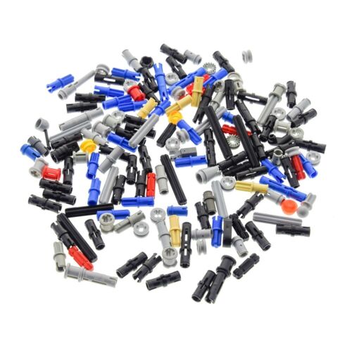 100 Lego Technic Small Parts E.g. Pin Stopper Plug Short Axis Colourful Mixed - Picture 1 of 1