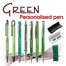 Personalised metal pen GREEN Wedding pens Christmas Teacher gift School leavers