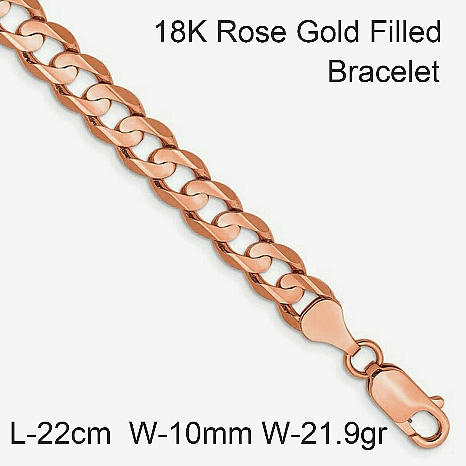 Save Big On Bulk Bracelet Chain Hip Hop Hip Hop Bracelet: 18k Yellow Gold Filled Chain Link Bracelet For Men 8.6 In (22 Cm) | Best Deals On - Foto 5