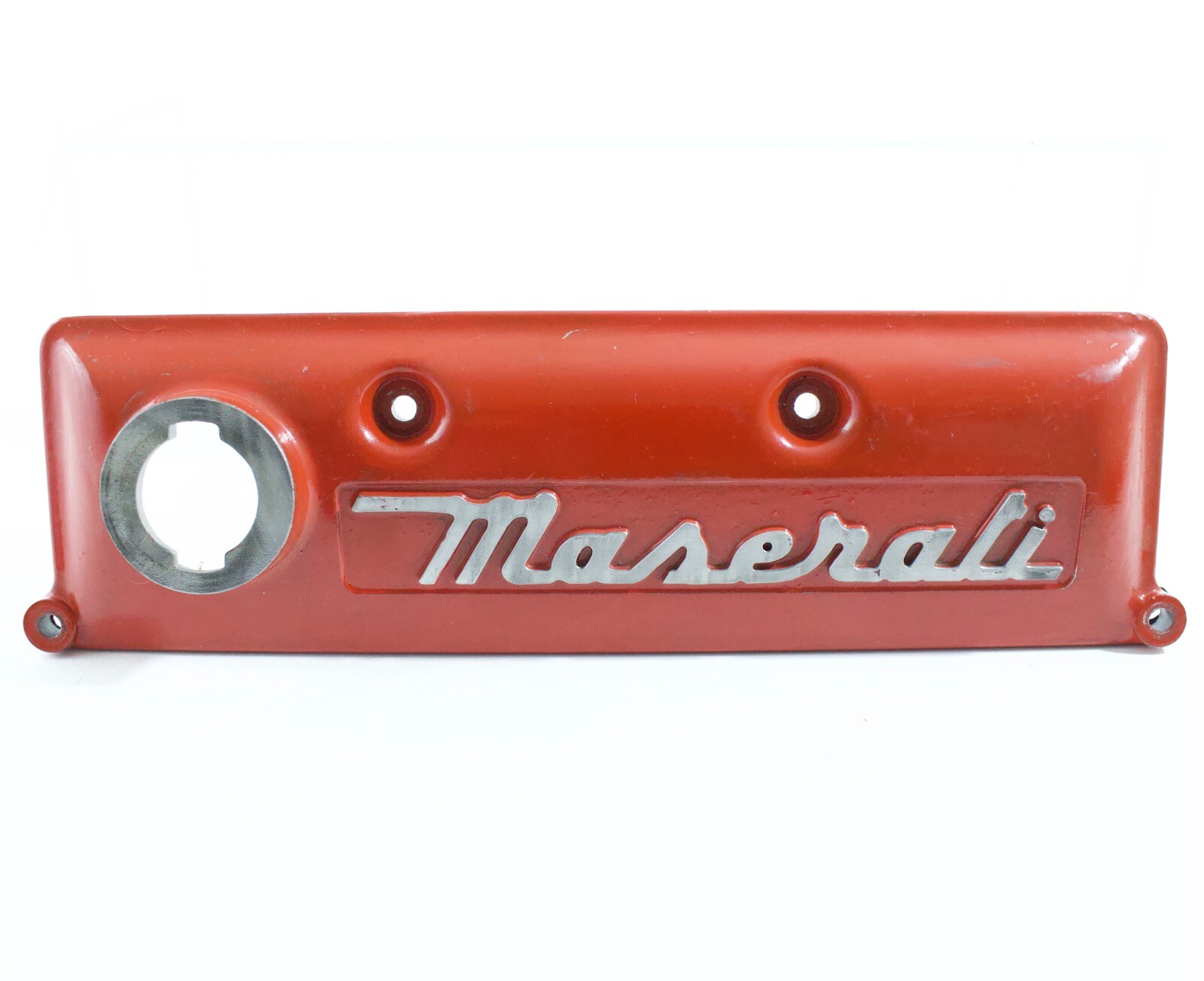 Vintage Maserati Valve Cover ORIGINAL Red Metal 12.5” OEM Biturbo Karif M2