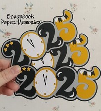 Premade paper piece, scrapbook title, Card, NEW YEAR'S Theme, 2025 Title