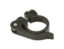 GENUINE ALLOY BICYCLE SEATPOST CLAMP (OUTER DIAMETER 28.6MM) WITH QR IN BLACK.