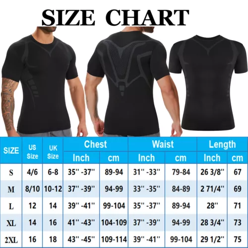 Camisa de compresión para hombre capa base torso deportivo manga corta gimnasio seco rápido camiseta - Imagen 22 de 26