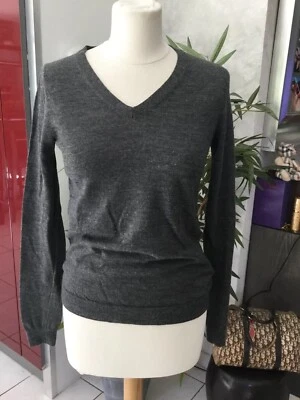 Pull UNIQLO taille S/M gris pure laine vierge tres bon etat - Photo 1/4