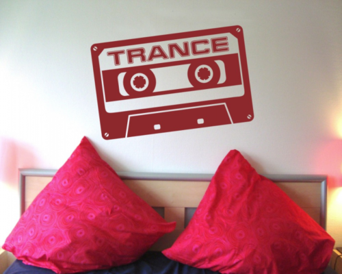 Samunshi 'Trance' Wandtattoo Cassette Wandaufkleber  25 Farben 7 Größen - Bild 1 von 1