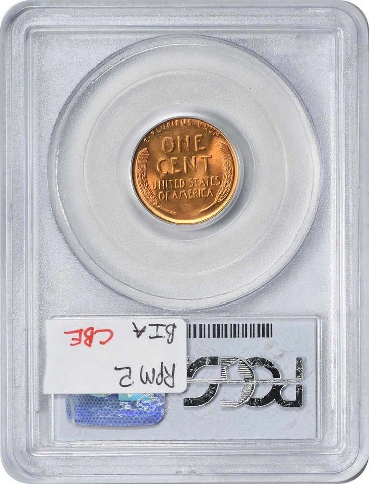 1939-S/S Lincoln Cent RPM 2 MS67RED PCGS CAC - Image 2 of 2