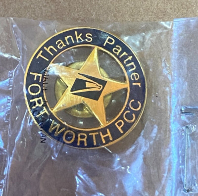 Vtg USPS United States Postal Service THANKS PARTNER FORT WORTH PCC Council Pin