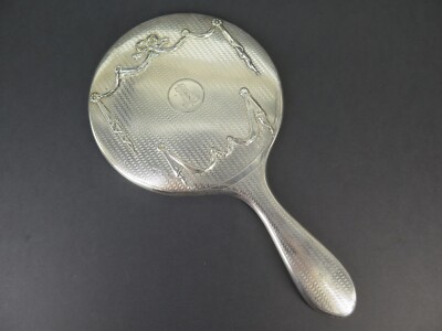 Antique 1913 Sterling Silver Hand Held Mirror by Henry Matthews, Birmingham