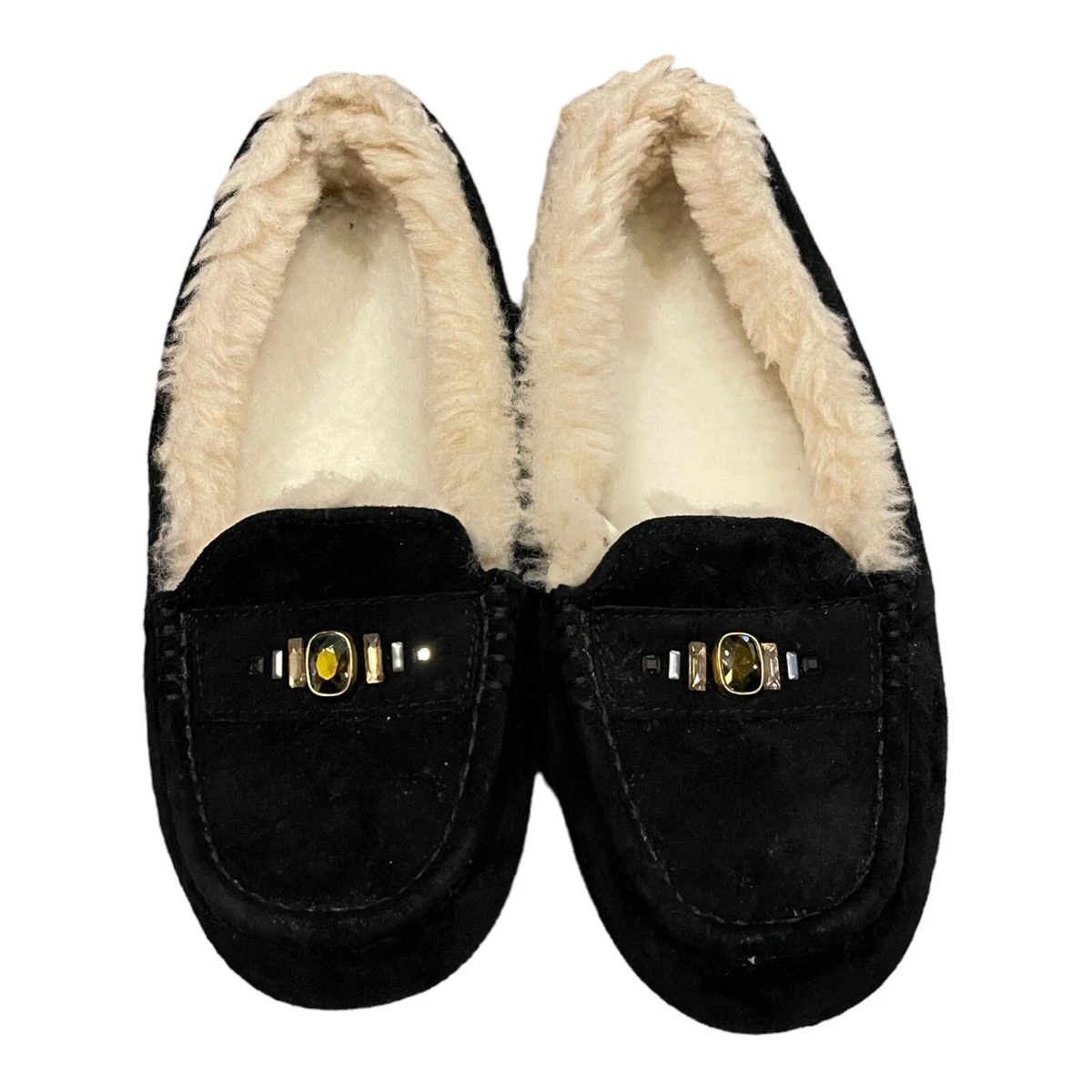 UGG Australia Ansley Chunky Swarovski Crystals Black Mocassins