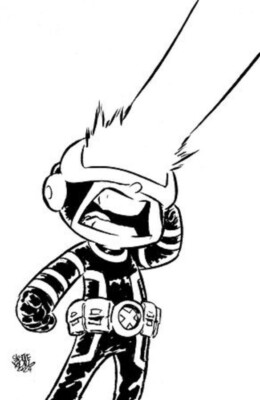 X-MEN 35 1:50 SKOTTIE YOUNG BIG MARVEL SKETCH BABY VARIANT NM