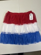 WONDER NATION RED WHITE BLUE MESH SKIRT JUNIOR XXL 18 NWT SKU A85