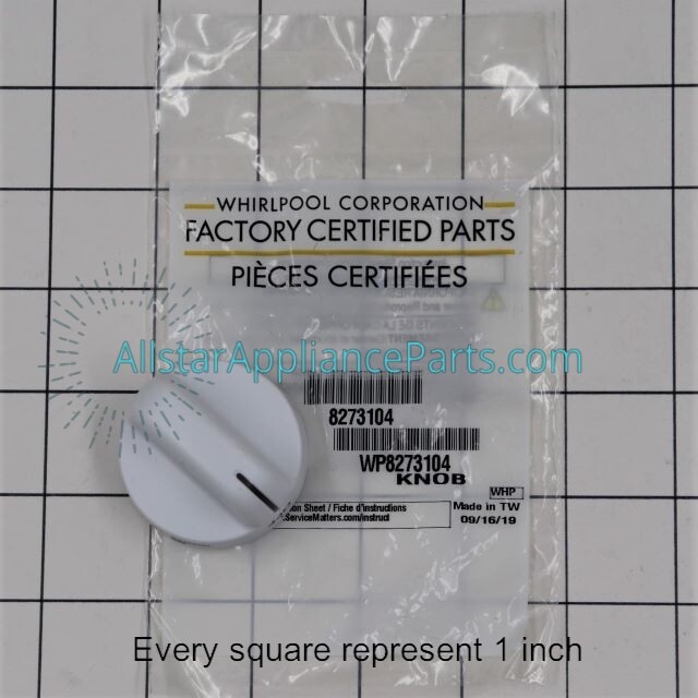 Whirlpool Range/Stove/Oven Control Knob WP8273104