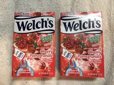 Welch's Cherry Pomegranate Singles to go! 12 Packs 2 Boxes - Water Bottle Mix