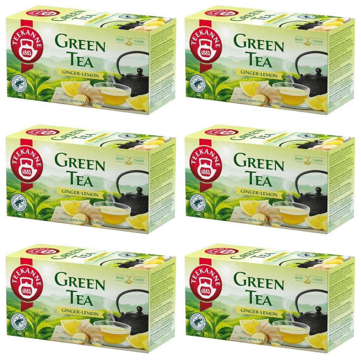 TEEKANNE - Green Tea Ginger-Lemon - Grüner Tee mit Ingwer-ZItrone - 6 x 20 Tb