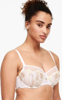 New Chantelle Montaigne Demi Underwire Bra C19J50 White Size 32C  $84