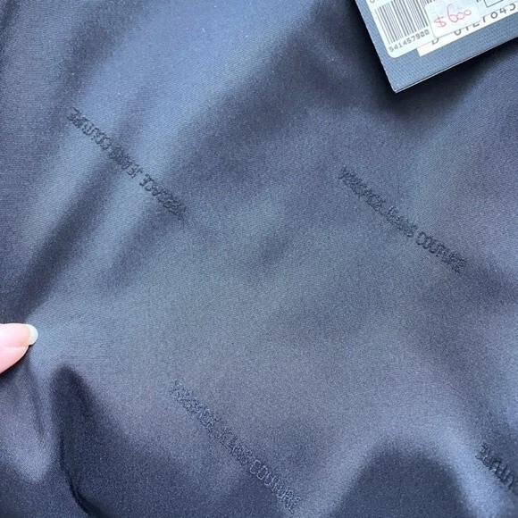 Tuta vintage Y2K Versace nera in raso blazer gonna con cintura Medusa S M