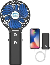 Portable Fan Handheld with Power Bank, 2 in 1 Hand Held Fan, 5200Mah Recharge...
