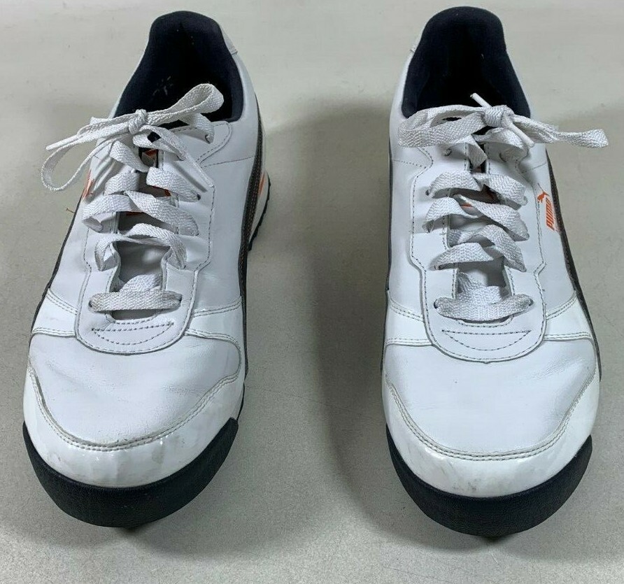 Puma Munich White Black Orange Striped 