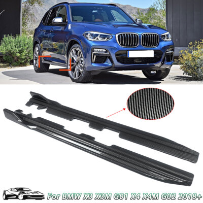 SIDE SKIRT ABS FOR BMW X4M X3M G01 G02 CARBON COLOR ROCKER PANEL LIP PAIR 2018+