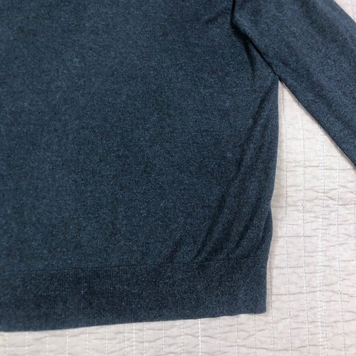 Banana Republic Sweater Men Large Blue Silk Cashmere Cotton Luxury Blend V Neck - Picture 14 of 24