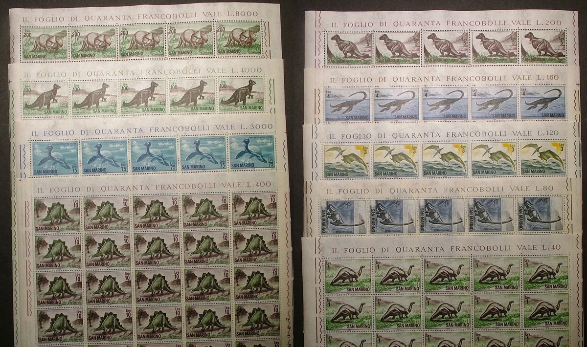 Prophila Collection Motivazioni 100 Diversi Dinosaur Francobolli (Francobolli per i Collezionisti) Anfibi/rettili/Dinosauro