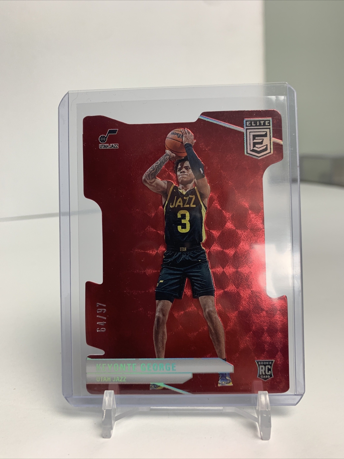 2023-24 Donruss Elite - RED Aspirations Die Cut #221 Keyonte George RC 64/97