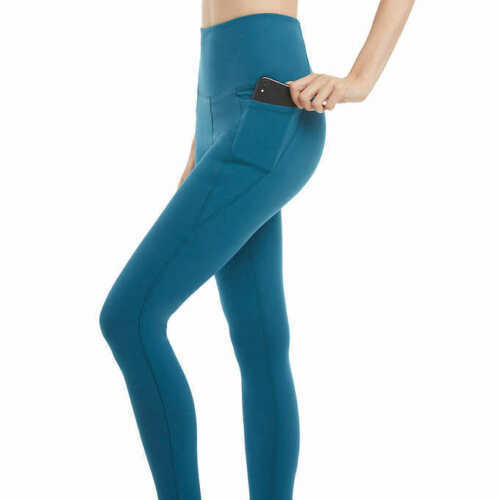 Danskin Leggings Donna Vita Alta Con Tasche Con Cerniera, Tessuto Traspirante, Lunghezza 7/8, Ideali Per Fitness E Palestra