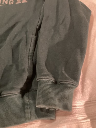 Duluth trading company Hoodie Spell Out Green Sweatshirt Pockets Size Small - Picture 6 of 17