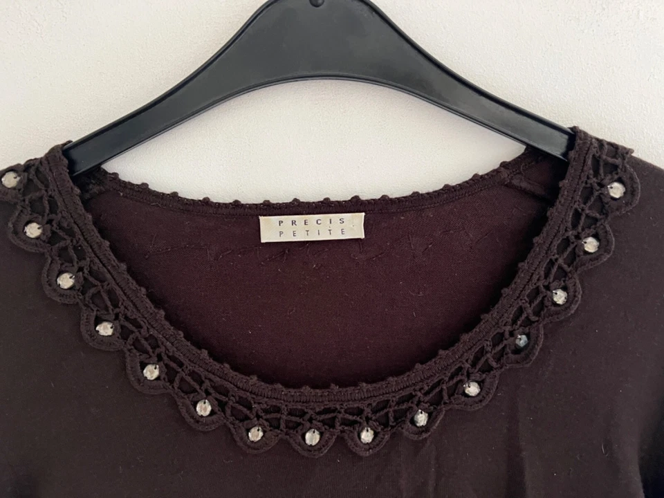 Ladies Precis Petite Knitted Top Size M Brown - Image 2 of 4