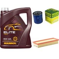 MANN-FILTER Inspektionspaket 5L Mannol Elite 5W-40 FüR CitroëN Berlingo 1.8I